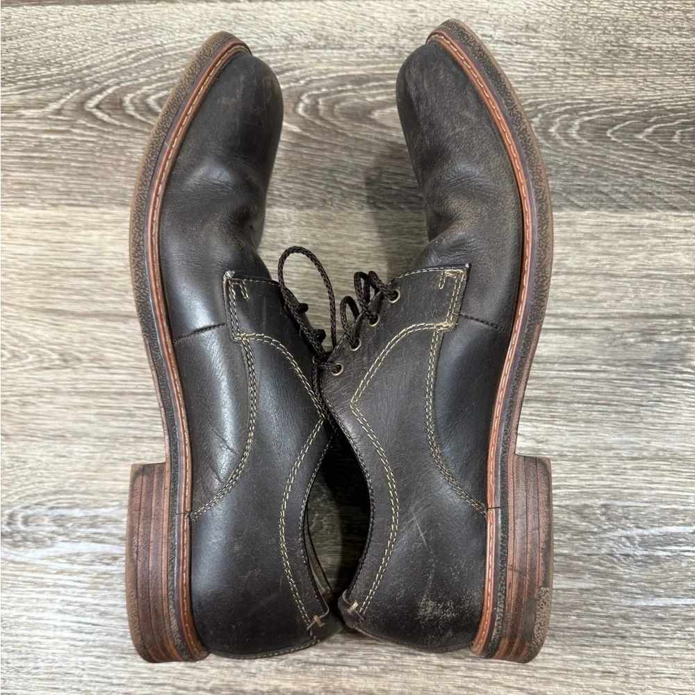 Chaps Shoes Mens sz10M Brown Leather Business Minimalist‎ Old Money Oxford Dress